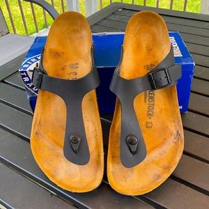 Birkenstock black Gizeh in Birko Flor 12 43